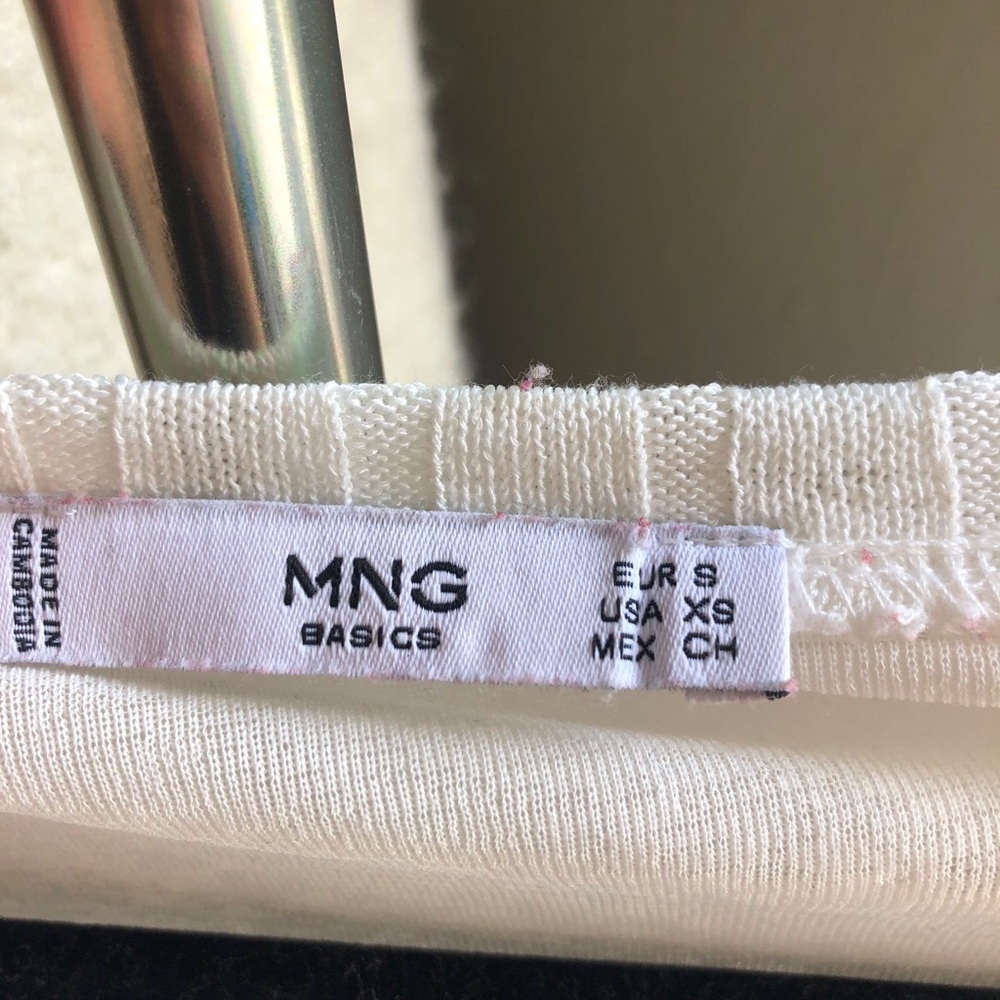 Mango Ribbed White T-shirt - Picture 2 of 3